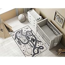 Primaflor Spielteppich Weltkarte 100x150cm - Skandinavischer Kinderteppich Mit Tieren