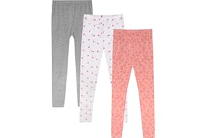 LiKing Kinder Mädchen Leggings Hosen Blumenmuster Stretch aus Baumwolle 2/3er Pack 4539