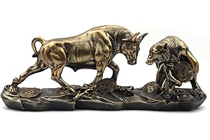Irayin Figuras de Toro y Oso, Estatua de Resina Wall Street Bull Bear Decoración 28cm, Figura Decorativas Modernas Salon,Estatua de Toro Figuras para Salón, Oficina, Escritorio(Negro)