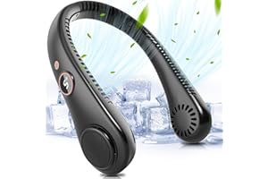 LABEOL Portable Neck Fan 5 Speeds Adjustment Rechargeable Bladeless Hanging Neck Fan 1500mAh Wearable Flexible Personal Mini Fan for Men Women Kids Home Office Travel Outdoor