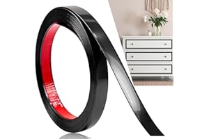 CHINGCOO Moulure décorative en métal brossé - 1,1 mm - 6 m x 2 cm - En acier inoxydable - À décoller et à coller - Pour cheminée, cadre de miroir, meubles et décoration de la maison - Noir