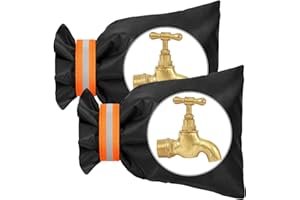 Vicloon Zewnętrzna osłona kranu, 2 szt., osłona przeciw zamarzaniu na baterie z paskiem odblaskowym, wodoodporna osłona kranu ogrodowego do ochrony przed mrozem w zimie 20 cm x 15 cm