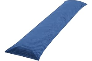 COZYKING Seitenschläferkissen mit Bezug 200 x 40 cm Cord Blau - Öko-Tex Zertifiziert - 40°C waschbar, perfekt als langes Lagerungs-Kissen u. Schlafkissen oder Schwangerschaftskissen/Stillkissen