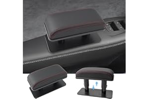 BIXUAN Bracciolo universale per portiera, in pelle PU, per auto, bracciolo sinistro, con scatola di immagazzinaggio, cuscino per braccioli, per auto, linea rossa