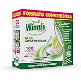 Winni's - Pastiglie per Lavastoviglie, 100 Tabs, Detersivo Multiazione Detergente, Sgrassante, Antiodore e Brillantante, Frag