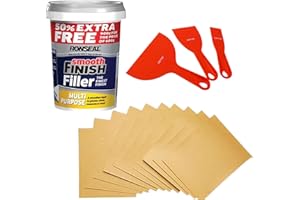 HOME EXPERT SOLUTIONS Ultimate DIY Wall Repair Bundle:900g Multi Purpose Wall Filler, Putty Tools (Colour May Vary), Dekton Sandpaper