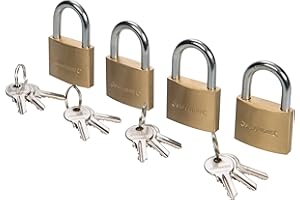 Silverline - Candados con cierre de una sola llave, 4 pzas 40 mm (675152)