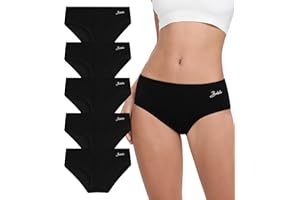 Bobelle Unterhosen Damen 5er Pack, Baumwolle Atmungsaktiv Unterwäsche Bequeme Slips Weich Frauen Panties Stretch (S-XXL)
