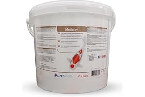 NT Labs Koi Care Mediclay, Pure High Calcium Montmorillonite Clay, Koi Pond Water Clarifier, Stimulates Koi Appetite, Controls buildup of fish waste and bacteria which cause ill health. 5kg