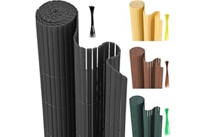 Lospitch Recinzione in PVC per la Privacy, 120 x 400 cm, Resistente alle intemperie, per Giardino, Balcone, terrazza, Frangivista Decorativa, Canniccio Paravista, Tappetino Protezione, Grigio