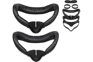 SUPERUS Facial Interface für Oculus/Meta Quest 2 Zubehör (Aktualisierte Version), mit 2 Face Cover Ersatzpolster, Anti-Licht-Nasenpolster (L/S), Linsenschutz, Brillenabstandshalter (7-in-1-Kit)