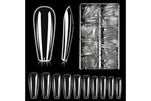 Faux Ongles, Carehabi 500pcs Acrylique Capsules Ongles Transparent Pose Americaine Ongle Avec Valise De Rangement Pour Les Studios De Manucure Et Diy Nail Art à La Maison 10 Tailles