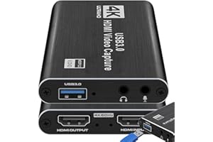 Capturadora Video. HDMI 4K Loop-out 1080P 60FPS/2K 30FPS. USB 3.0 de Alta Velocidad. Capturadora Switch/PS5/cámara/PC/OBS. De hdmi a USB 3.0. ALBURANⓇ