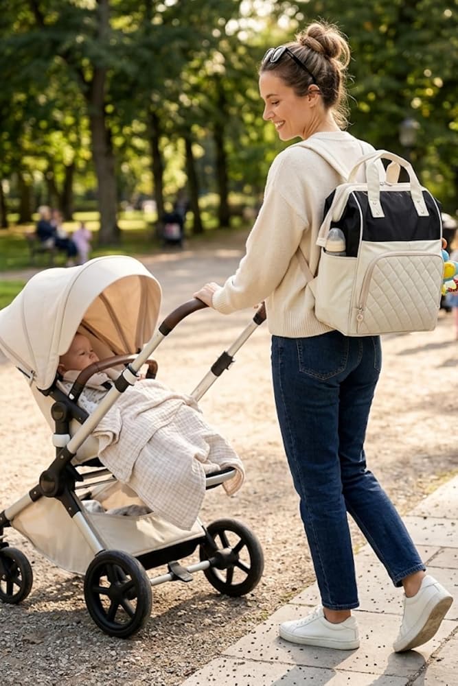 Focux-07 Klinkır Anne Bakım Bebek Çantası Anne Çantası Sırt Çantası A.GRİ