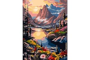 AIRDEA Lago Encantado Pintar por Numeros Adultos, DIY Pintura por Numeros Adultos, Paint By Numbers Adult Pintura al óleo de Lienzo con Pinceles Pigmento Acrílico 30x40 cm (Sin Marco)