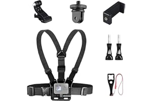 Moaobooh Supporto per cinghia toracica, 7 in 1 Action Camera Accessori Set con gancio a J Accessori per GoPro Hero 10, 9, 8, 7, 6, 5