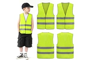 Innovess 2 Pcs Children Hi Vis Safety Vests with Reflective Strips,High Visibility Reflective Vest,School Safety Vest, High Vis Jacket,for Traffic Work,Construction,Running