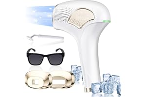 EVISTR IPL Hair Removal Device for Women Men - HR SC RA Ice-Cooling Laser Hair Removal with 9 Energy Level - Electric Hair Remover Nearly Painless for Face Body Facial Bikini Leg at-Home Use