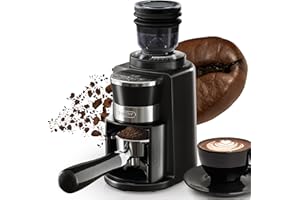 HIBREW Macinacaffè elettrico – Macinacaffè conico in acciaio inox con aroma conservato, tazza singola, 200 Watt, 31 impostazioni di macinazione regolabili
