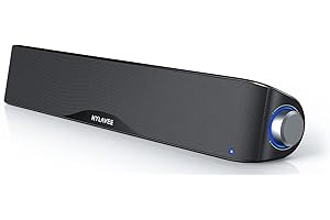 NYLAVEE Computer Speakers, HiFi Sound Quality Computer Sound Bar, USB Powered PC Speakers, Bluetooth 5.0 and 3.5mm Aux-in Computer Speakers for Desktop, Laptops, PCs, Phones, Tablets, Xbox, Gaming Speakers