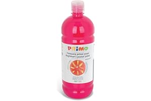 PRIMO - Tempere Lavabili per Bambini +3 Anni e Principianti in Bottiglia da 1L, Colori a Tempera Primi Passi per Dipingere su Carta, Stoffa, Vetro e Altro, Lavoretti Creativi per Bambini e Hobby