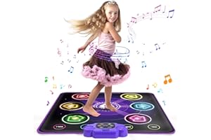 TUSEASY Tanzmatte Spielzeug für Kinder 3-12 Jahre, Musikmatte mit 5 Spiel-Modi | Leuchtend | Drahtloser Bluetooth, Geburtstagsgeschenke, Mädchen Geschenke 4 5 6 7 8 9 Jahre