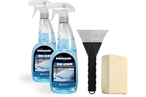 CARSHARK Winter Car Kit Fast Acting Deicer 2 x 750 ml, Ice Scraper x 1, Chamois Demister Pad x 1
