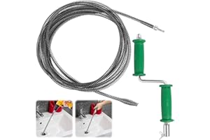 SIYURONGG Espiral de Limpieza de Tuberías 5m x 10mm, Desatascador Manual para Drenajes, Ideal para Fregaderos, WC, Bañeras y Tuberías Obstruidas