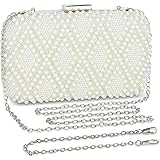UBORSE Sac de Soirée Femme Elegante à Perles Pochette Sac à Main pour Femme Sac à Bandoulière de Ceremonie Mariage Cocktail P