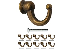 Fuxxer 10 ganchos antiguos para toallas, hierro fundido, diseño vintage de bronce, 29 x 20 mm