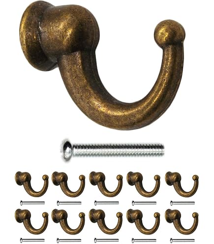 Gadpiparty 2 Ganci A Fiocco In Ottone Per Parete – Decorativi E Robusti Per Casa, Bagno E Ufficio (Oro)
