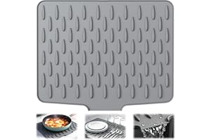 Zocipro Silikonowa mata odpływowa, silikonowa mata do suszenia naczyń, antypoślizgowa mata ociekowa do zlewu, składany, odporny na wysokie temperatury, ochraniacz na blat kuchenny, zlew, stół, lodówkę