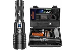 Shadowhawk Taschenlampe LED Aufladbar Extrem Hell, 20000 Lumen Taschenlampen Batteriebetrieben USB, XHM77.2 Taktische Taschen