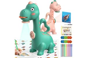 KETIEE Proyector de Dibujo para Niños Niñas Juguetes, 2 en 1 Trazar y Dibujar Arte Juguete Proyector con 96 Patrones de Dinosaurios Regalos para Niños de 3 4 5 6 7 8 Años Niñas (Verde)