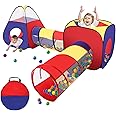 Shoze Kids 4 IN 1 Pop Up Play Tunnel & Tent for Toddlers - Folding Fort with Zipper Storage Bag for Boys & Girls - Indoor & Outdoor Use