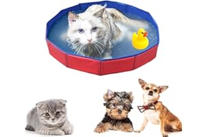 CEMYDEYO Faltbar Hundepool, Hundepool für Kleine Hunde,PVC rutschfest Planschbecken mit Ablassventil Schwimmbad Schwimmbecken für Hund Katze(50 * 8 cm)