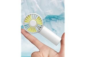 JISULIFE Mini Ventilator Batteriebetriebener Handventilator mit 2000 mAh Batterie oder USB-Betriebener, 3 Geschwindigkeiten, Wiederaufladbarer, für zu Hause, Draußen - Weiß
