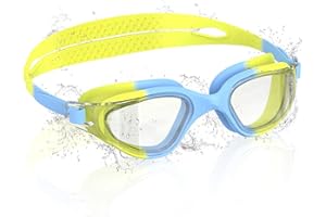 Ambienden Gafas Natación para Niños, HD 180° Gran Angular de Visión Gafas de Natación para 3-14 Años, Antivaho, Protección UV, Ajuste Rápido, Sello de Silicona para No Fugas, Gafas Piscina Unisex