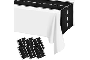 PIXHOTUL 6 Pcs Racetrack Table Runner, 35 x 274 cm Plastic Disposable Floor Ground Table Runner for Boy Birthday, Racing Car Party, Two Fast Racer Boy Birthday Party Supplies