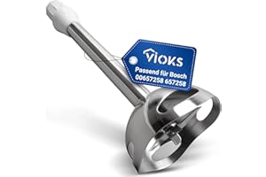 VIOKS Bosch 00657258 657258 ErgoMixx Ricambio per frullatore manuale, in acciaio inox, bianco, con lame, accessori di ricambio per frullatore elettrico a immersione