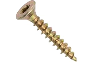 AERZETIX - C69089 - Set di 100 Viti per legno Ø4x25mm a testa fresata - con impronta stella T20 - in acciaio zincato - carpenteria compensato truciolare melaminico terrazza pannelli trave