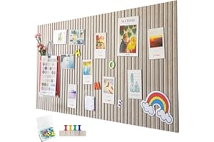 EUBSWA 120 x 90cm Große Filz Pinnwand Selbstklebend,vertikaler Streifen dekorative Pinnwand aus Filz,Filzboard, faltbare Fototafel Memotafeln Memo Boards Bulletin Board für Büro Küche,Dunkel Kamel