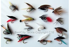 BestCity Fly Fishing FLIES WET FLY 16 Selection Classic TROUT PACK #5