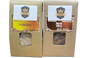 BOEMY Set 2 Inciensos Naturales en Resina | Incienso en Grano [ Frankincense y Mirra ] | 2 x 50 gr.