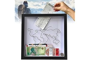 Jastown Duże pudełko na archiwum przygód, 30 cm czarne pudełko z pamięcią podróżną z projektem mapy świata, pudełko na bilety z przegródką, drewniane kreatywne pudełko na pamiątki, drewniane pudełko