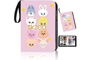 EKKONG Album Cartas Stray Kids, S-KZOO Binder para 400 Photocards, Album para Cartas Impermeable con Cremallera y Asa, S-KZ Photocards Binder, Regalo para Fans STAY (Rosa)