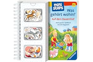ministeps: Was gehört wohin? Auf dem Bauernhof; Magnetbuch ab 2 Jahren, Kinderbuch: Mein großes Spielbuch mit 22 Magneten. Ab 24 Monaten