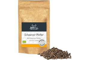 ‎PFEFFERDIEB Schwarzer Pfeffer, BIO Rasavat Pfeffer ganz, Premium Qualität direkt aus Gewürzgarten in Sri Lanka, 250g - Pfefferdieb