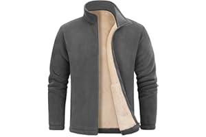 UMIPUBO Veste Polaire Homme Hiver Chaude Zippées Fleece Jacket avec Poches Manteau de Randonnée Sweatshirt Sans Capuche