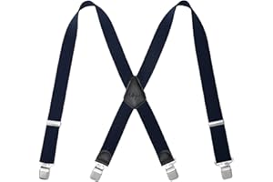 Lafayon Bretelles pour hommes Bretelles de pantalon pour hommes, larges et résistantes, avec 4 pinces solides de 40 mm, style X